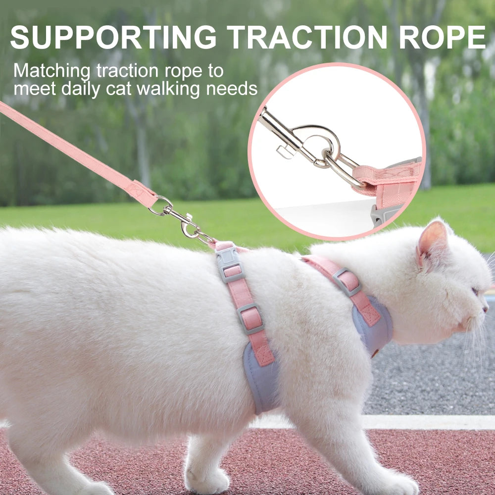 Soft Suede Cat Harness & Leash Set