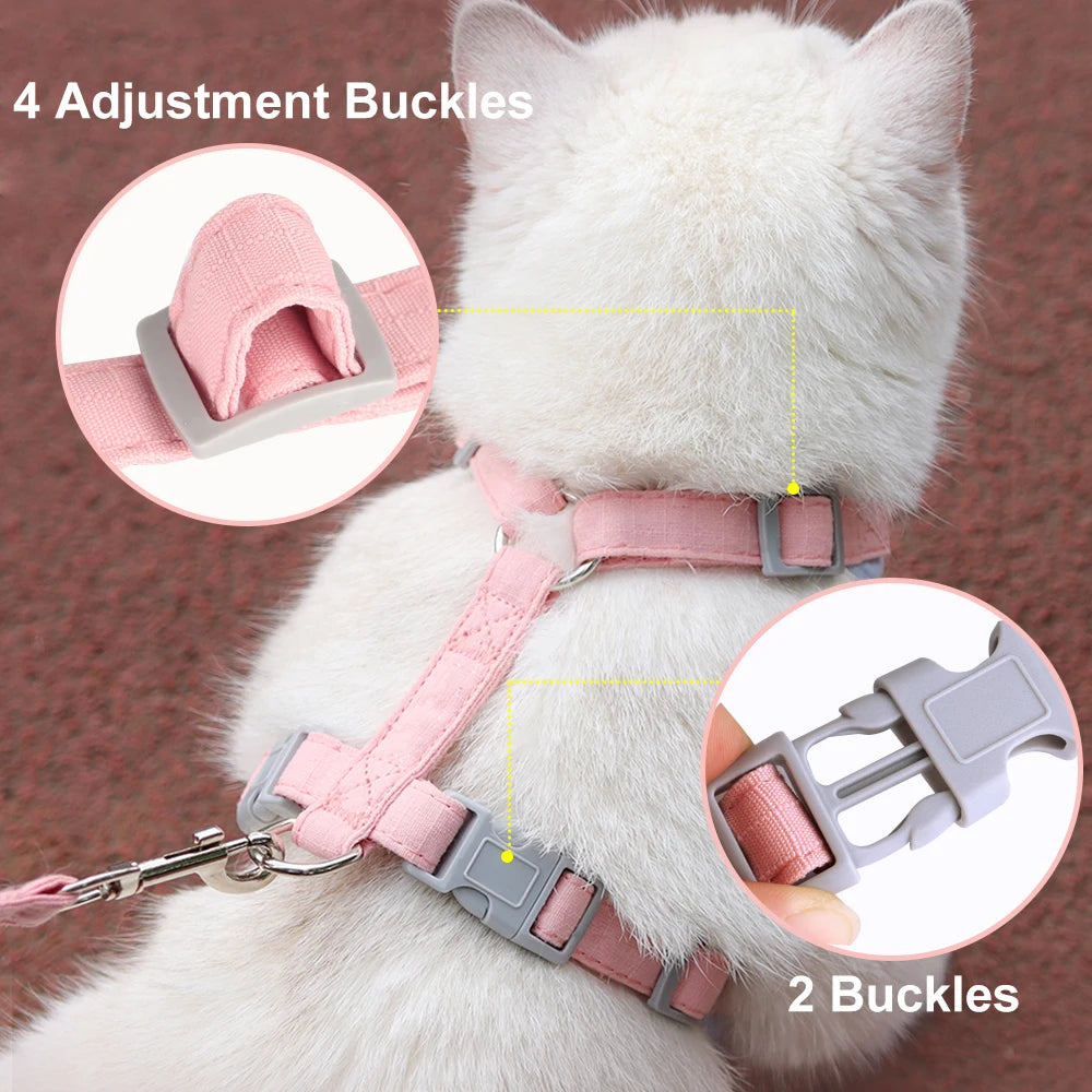 Soft Suede Cat Harness & Leash Set